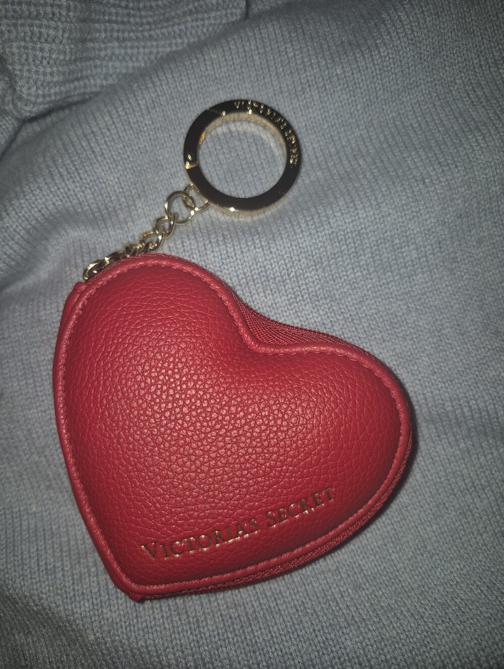 Nwot Victoria's Secret Red Heart Coin Pouch Keychain